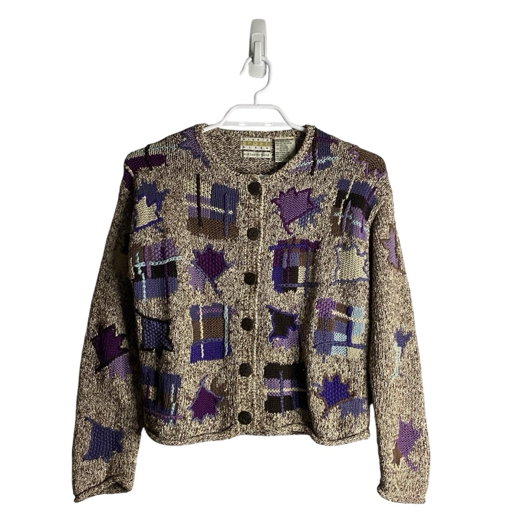 Sigrid Olsen Vintage 1996 Women's Hand Knit Button-Down Cardigan Sweater
